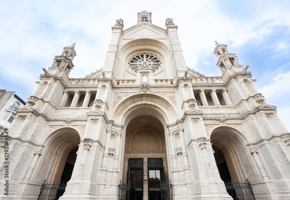 Fototapeta premium Saint Catherine Church or Eglise Sainte-Catherine facade