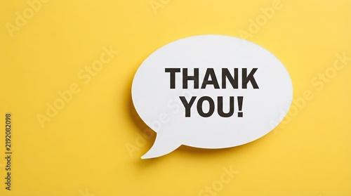 Expressing gratitude a simple 'thank you' message on a vibrant yellow background for thanksgiving