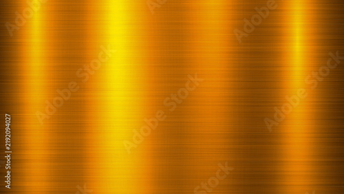 Gold abstract brushed metal technology background with polished chrome texture. Realistic copper, silver, stainless steel, aluminum style for wallpapers, design concepts, presentations, web and print.