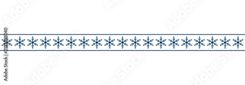 Blue snowflake horizontal border for winter and Christmas design