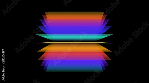 Colorful Rotating Geometric Panels on Black Background
