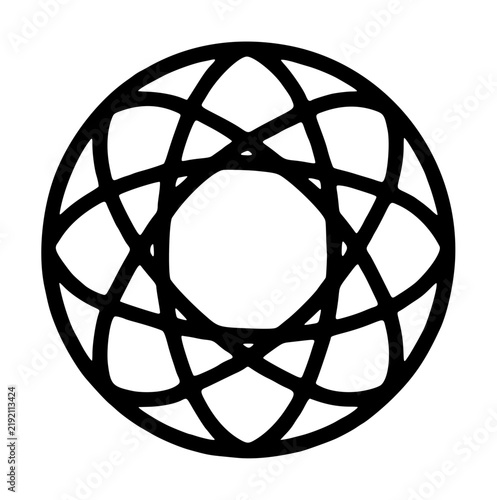 Obraz na plátne Traditional ornamental temari craft ball showing a spherical core wrapped in sym