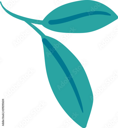 Leaf Pair Minimal Line Art