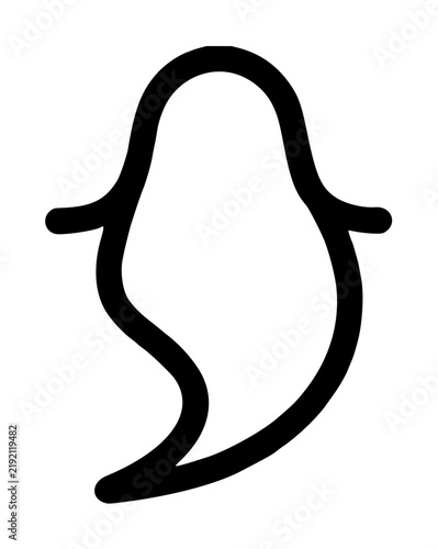 Canvas Print Floating ghost phantom with outstretched stubby arms and flowing tapered sheet t