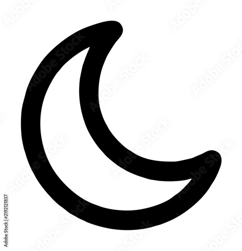 Принти на полотні Astronomical waxing crescent moon night symbol with smooth curving perimeter con