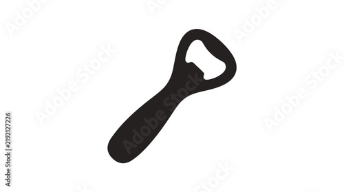 Black silhouette of a bottle opener against a white background