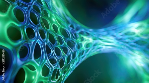 Abstract Cellular Lattice and Nanotechnology Biomaterial Mesh