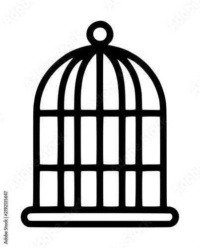 Bild auf Leinwand Arched birdcage with multiple upright bars dual crosswise ribs and a top circula