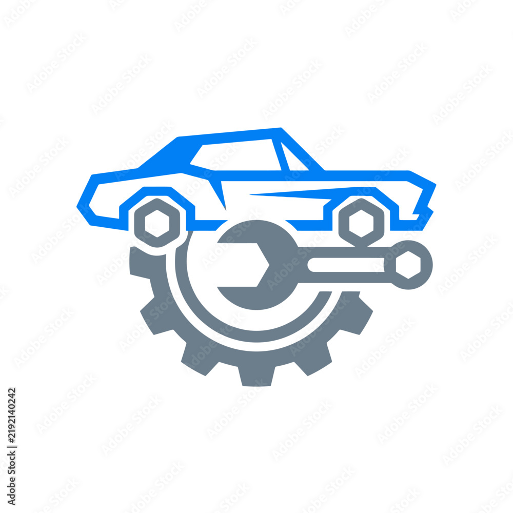 Obraz premium Car Maintenance Tools and Gear Illustration.