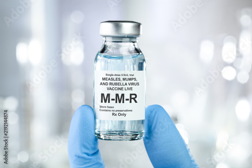 Small drug vial with MMR vaccine