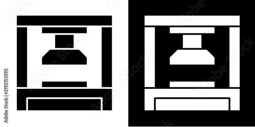 Press Machine Icon Set White Style Collection