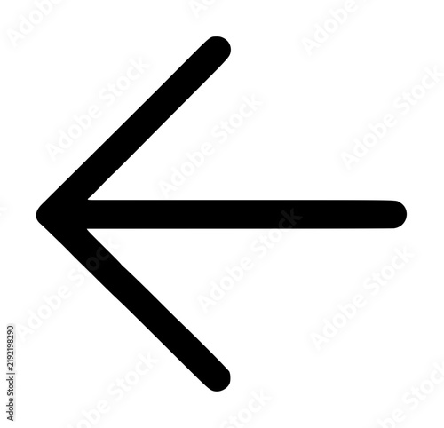Foto Straight leftward pointing navigational cursor arrow featuring an elongated shaf