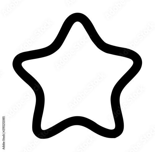 Картината върху платно Five-pointed decorative star displaying soft bulbous rounded tips and curved ind
