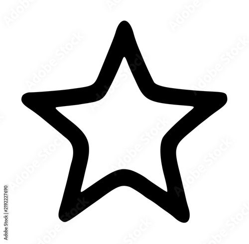 Foto Classic five-pointed hollow star outline emblem with rounded outer vertex points