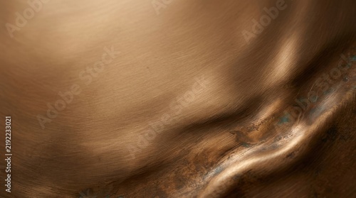 Rich bronze metal texture with organic ripples and oxidized patina details showing a weathered antique copper surface for artistic background