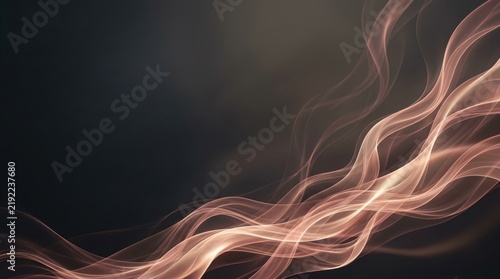 Elegant abstract flowing silk ribbons in soft warm tones against dark background for modern graphic design and digital art projects