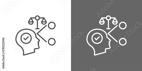 Картината върху платно cognitive bias icon set in black and white line style