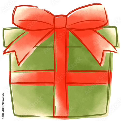 Naklejka クリスマスプレゼントのおしゃれな版ズレ水彩風イラスト