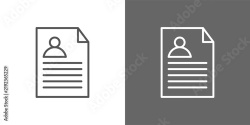 resume icon set in black and white line style