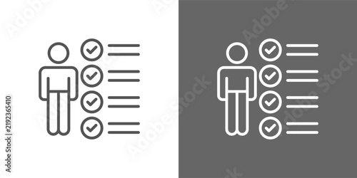 skills icon set in black and white line style