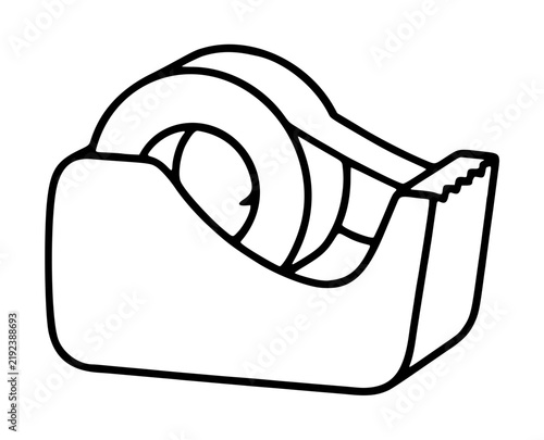 Фотография Stationery adhesive tape dispenser illustration holding a circular roll of stick