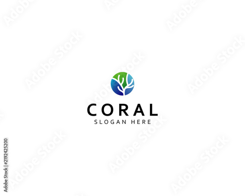 Branding logo illustration of coral reef