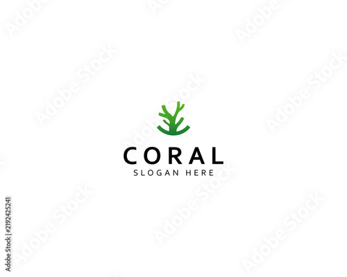 Reef coral logo design vector template