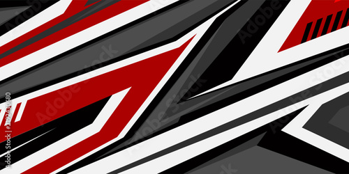 Vector design for car decal stickers. Abstract striped racing background kit for vehicle and race car wraps.