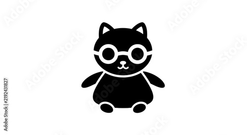 Black Cat Wearing Round Glasses.