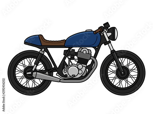 Minimalist Vector Illustration of a Classic Cafe Racer Motorcycle
