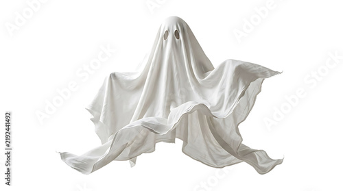 Cuadro en lienzo Ghostly White Fabric Drape Isolated on Transparent background