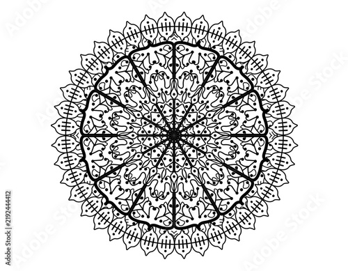 Hand drawn Indian flower henna pattern, delicate mehndi ornament for tattoo and body art