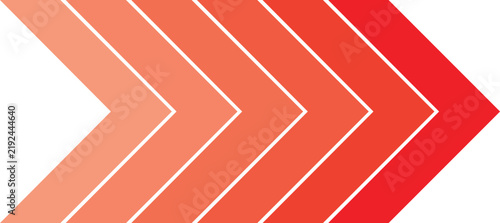 Abstract design element featuring multiple red and orange gradient chevron arrows pointing right