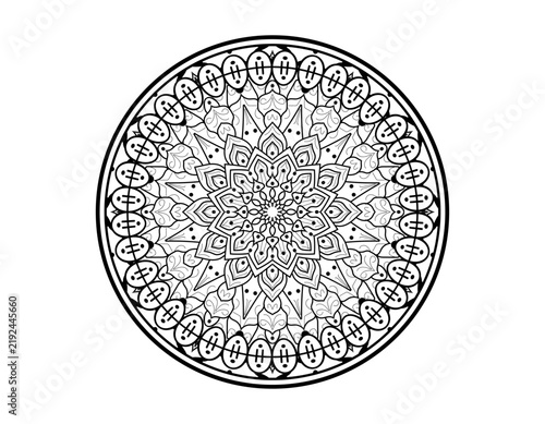 Hand drawn Indian flower henna pattern, delicate mehndi ornament for tattoo and body art