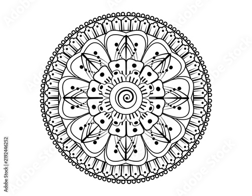 Hand drawn Indian flower henna pattern, delicate mehndi ornament for tattoo and body art