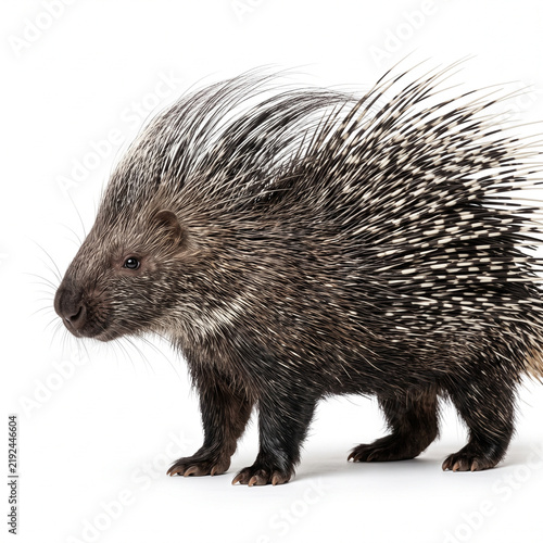 Porcupine Isolated on White Background