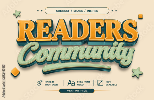 Readers Community Typography Design for Book Lovers and Reading Enthusiasts