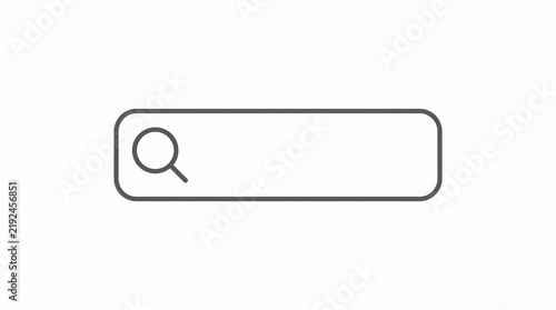Search bar icon vector illustration. Outline search input field with magnifying glass. UI design element