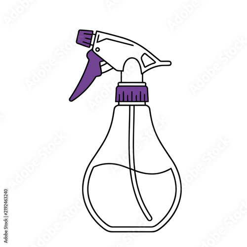 Spray bottle with purple trigger