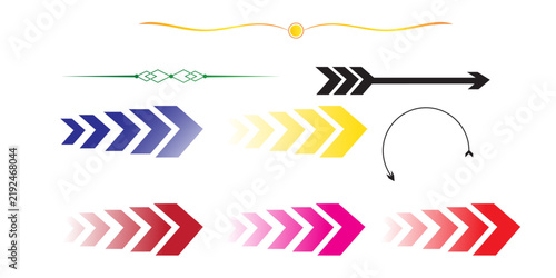 Gradient Chevron Arrows, Directional Symbols and Decorative Elements