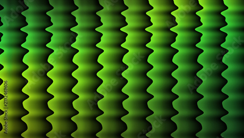 Abstract vertical wavy green gradient stripes background, seamless wave pattern digital art texture
