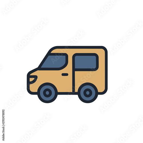Obraz na płótnie Yellow van icon