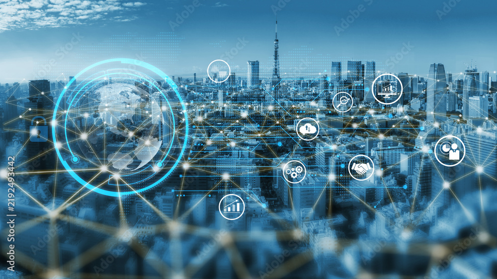 Obraz premium Big data and analytics support real-time insights, predictive modeling, and data-driven decisions for business intelligence and growth. Vouch