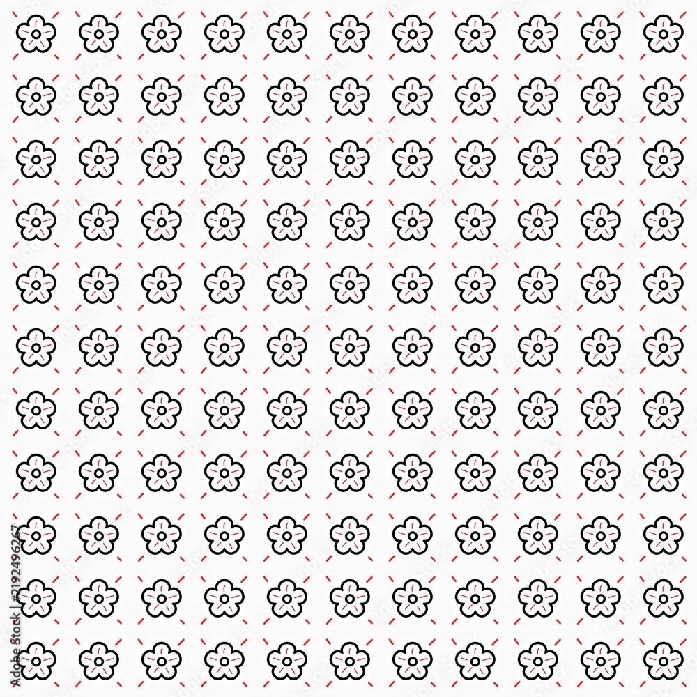 Fototapeta premium set of icons for flower seamless pattern