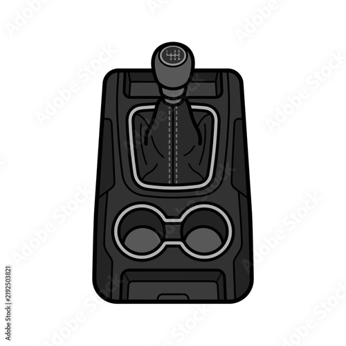 Car Gear Shift Lever and Console Isolated