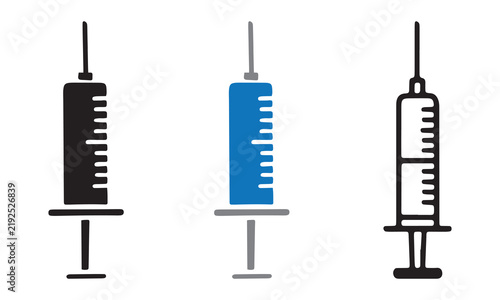 Syringe Icon Pack Medical Vaccine Injection Vector Design