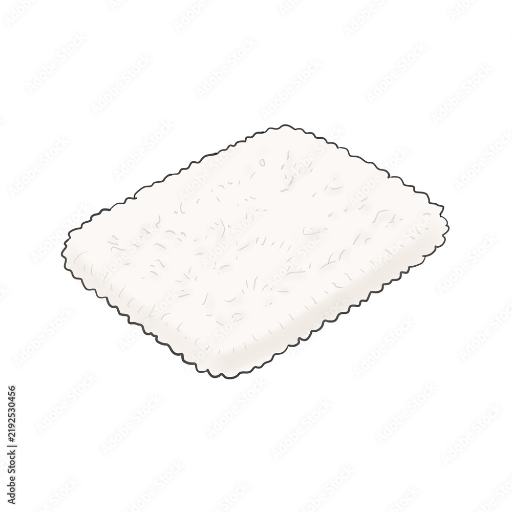 Obraz premium Scalloped edge white puffy quilted textile pad isometric vector illustration