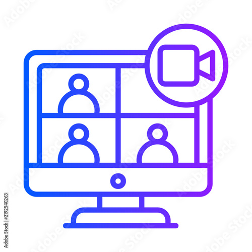 Virtual Meeting Gradient Icon