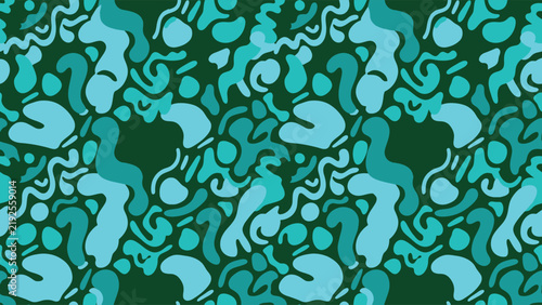 Colorful abstract patterned background with interlocking organic shapes and swirls. Flat vector illustration EPS 10.