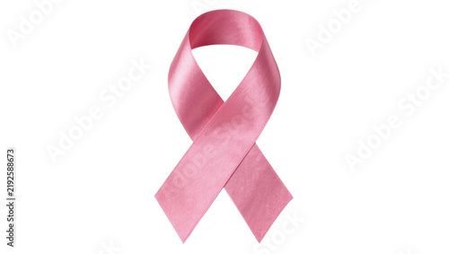 Pink satin ribbon awareness symbol, isolated on transparent background